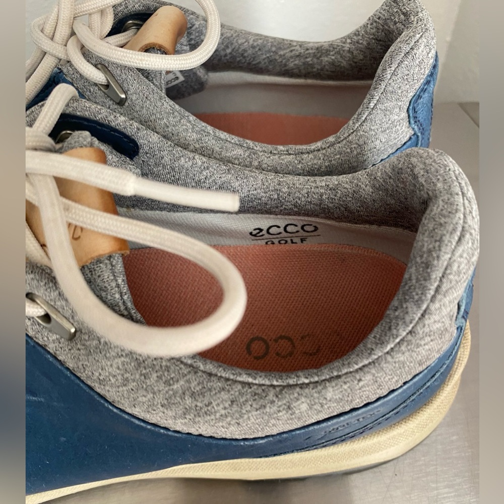 ECCO WOMENS Blue Leather Golf Shoes - Picture 8 of 11